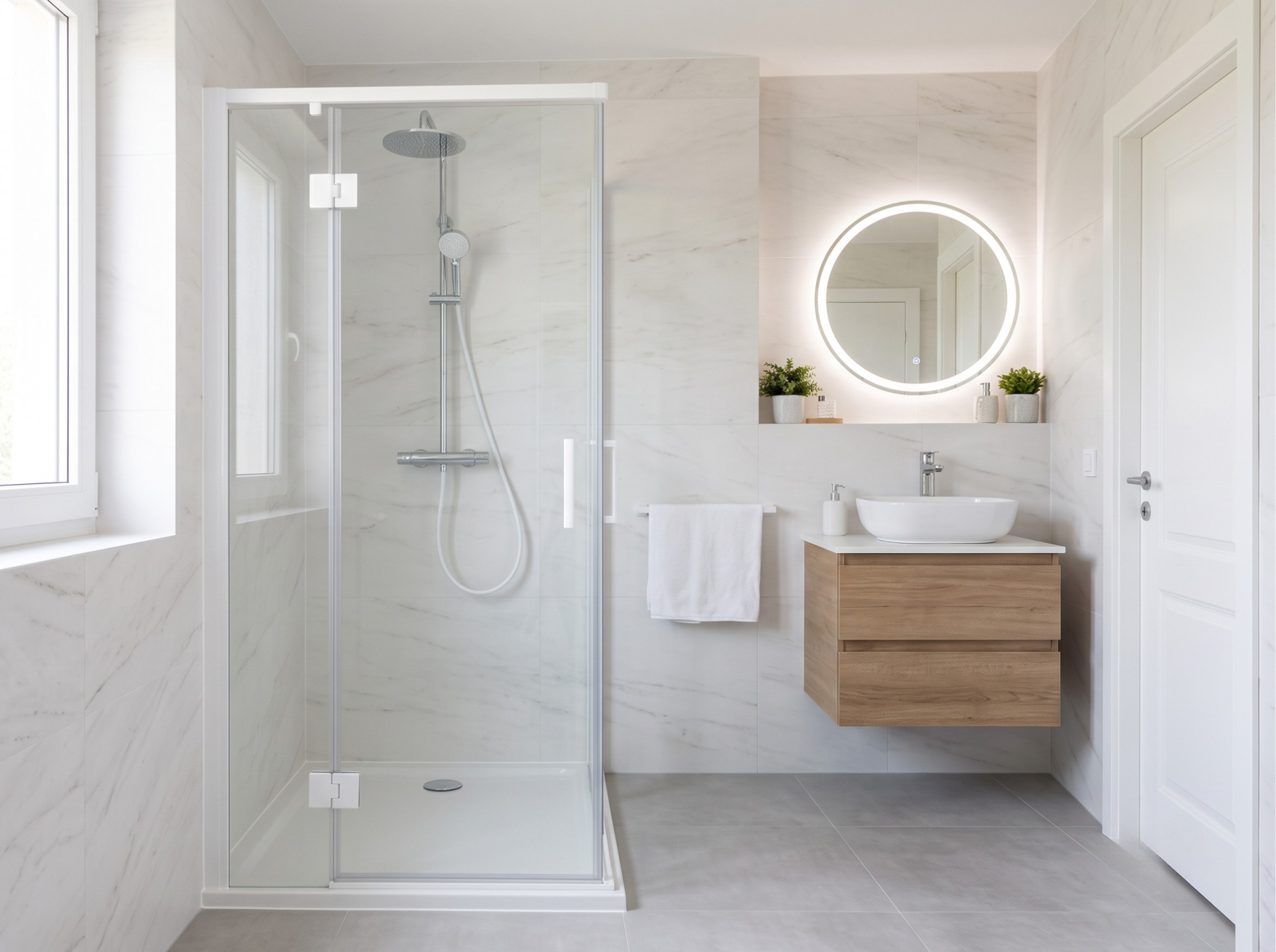 Mampara de baño con vidrio templado